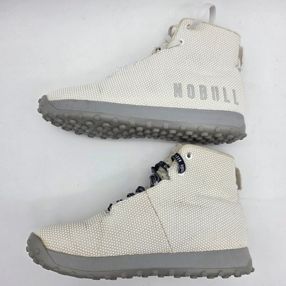 Nobull Womens 8.5 Men 7 Outwork High Top White Athletic Gym Workout Trainer Turf - Picture 6 of 9
